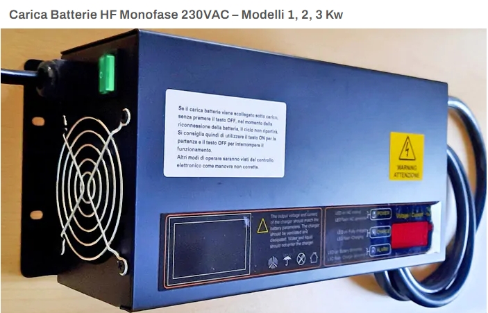 Carica Batterie Alta Frequenza Monofase 24V 30A